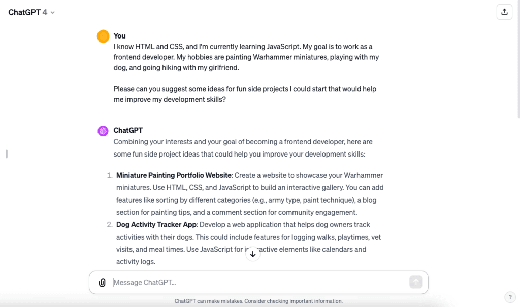 Using ChatGPT to learn to code